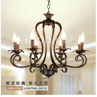 INPHIC-燈飾歐式 鐵藝 蠟燭 吊燈古典客廳吊燈臥室田園
