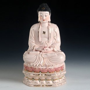 INPHIC-佛像 金彩佛像 18吋坐蓮臺玉紅如來三寶佛阿彌陀佛