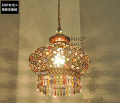 INPHIC-漫咖啡小吊燈東南亞泰式風格工程水晶吊燈地中海波西米亞餐廳燈