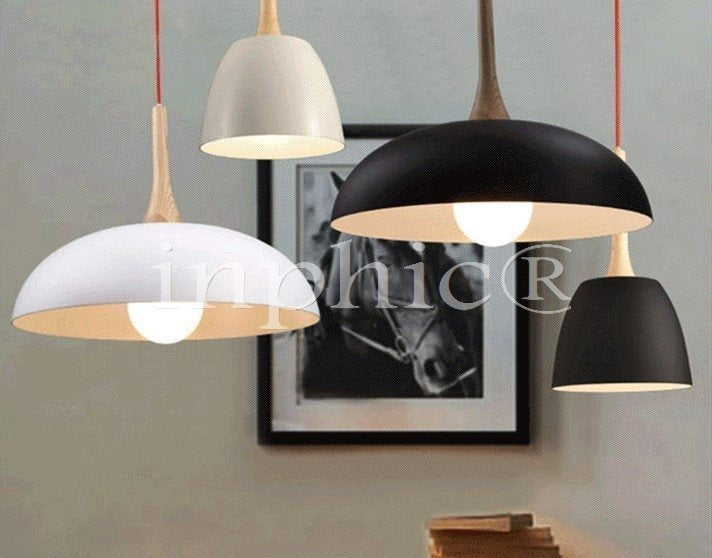 INPHIC-北歐餐廳吊燈現代時尚簡約書房客廳美式圓形木柄鍋蓋鐵藝吊燈 B款