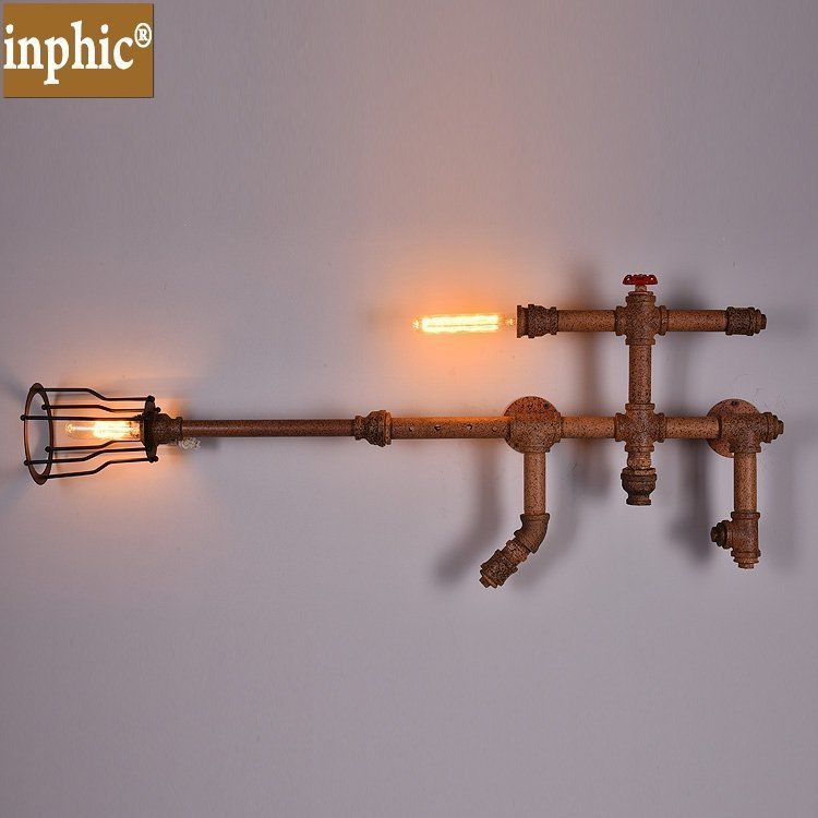 INPHIC-創意個性水管壁燈復式鐵藝燈走廊過道玄關陽臺臥室裝飾槍械燈