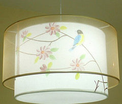 INPHIC-中式手繪畫透紗吊燈 茶樓會所吊燈酒店吧臺 田園餐廳燈