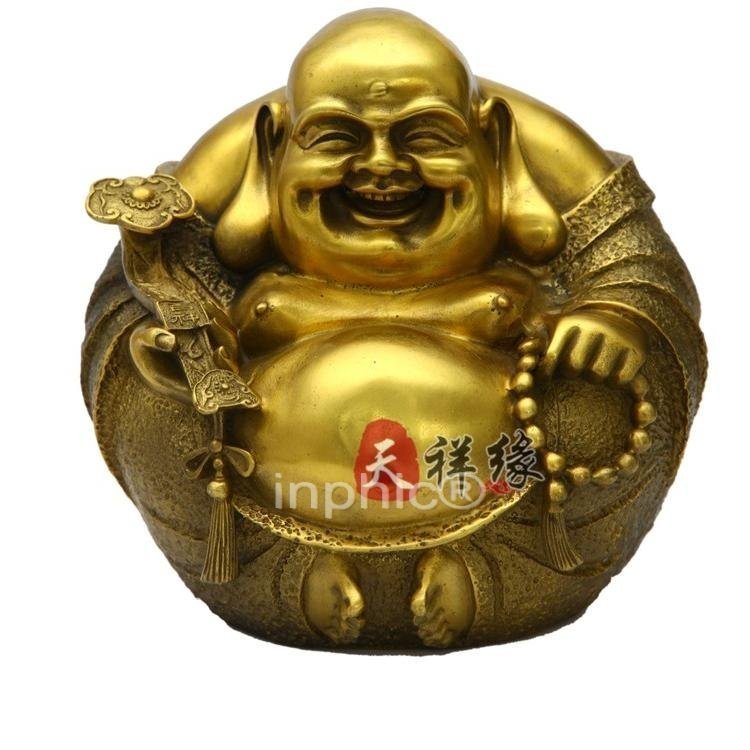 INPHIC-宗教 開光純銅笑佛銅像笑佛擺件如意笑佛開心佛彌勒佛大肚佛玄關招財