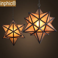 INPHIC-loft吊燈美式復古懷舊星星創意吊燈服裝店餐廳吧臺燈具 小款