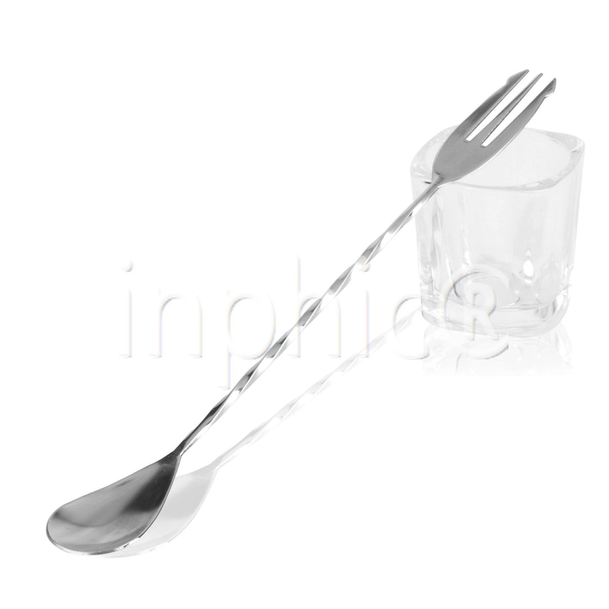 INPHIC-32釐米12吋 雙頭兩用不鏽鋼長吧勺 雞尾酒攪拌勺 特長調酒棒