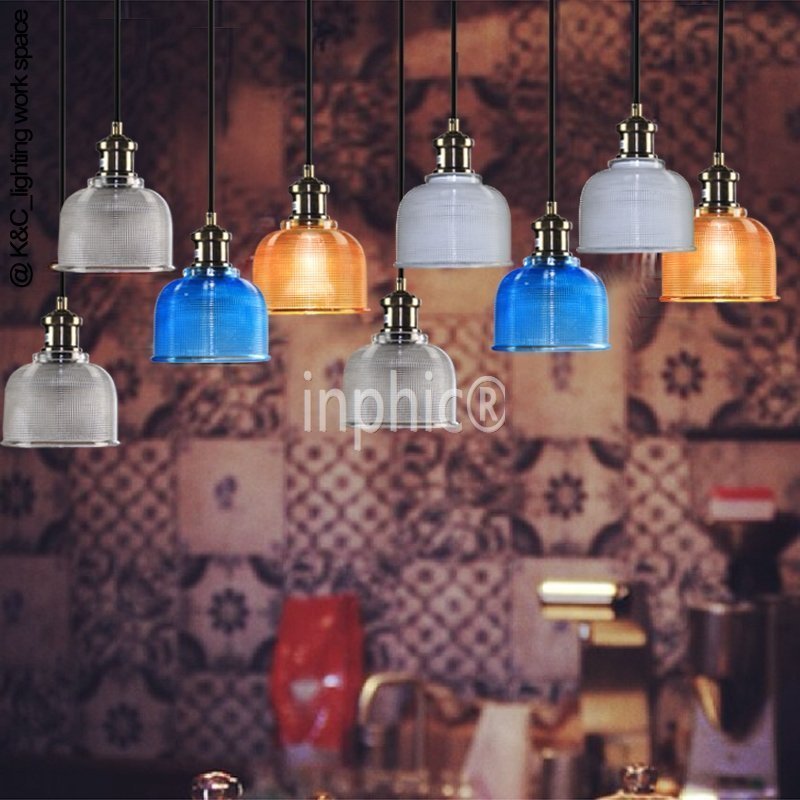 INPHIC-北歐現代彩色鐵藝玻璃吊燈 單頭 餐廳吧檯燈 咖啡廳燈