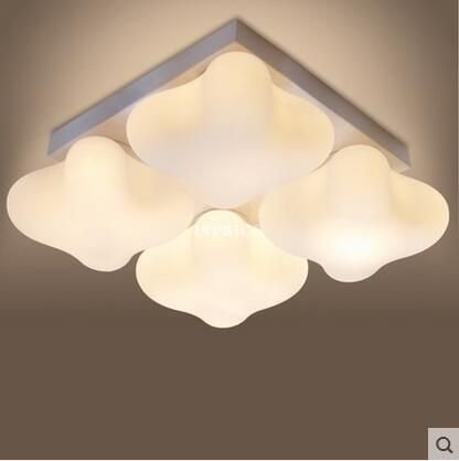 INPHIC-現代餐廳兒童燈具簡約歐式臥室燈方形幸運草客廳吸頂燈 4頭