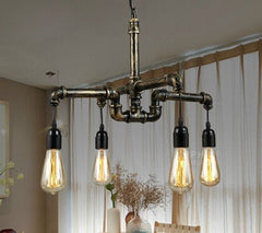 INPHIC-loft美式鐵藝復古餐廳吊燈歐式酒吧咖啡廳特色工業風水管吊燈  4頭