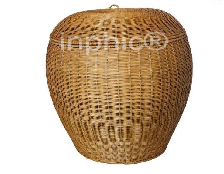 INPHIC-藤編田園洗衣籃洗衣籮衣服收納整理籃塑膠有蓋