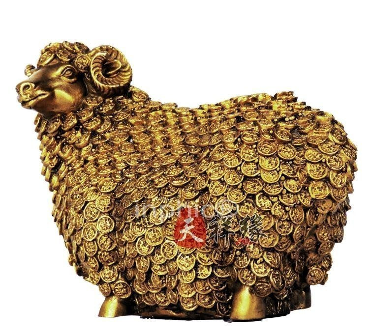 INPHIC-開運 開光銅羊擺件純銅金錢羊工藝品 十二生肖羊 家居風水招財裝飾品