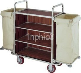 INPHIC-客房服務車*房口車*工作車*清潔車**毛巾收集車 米色布袋