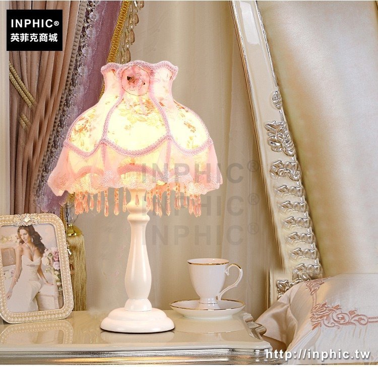 INPHIC-蕾絲檯燈 兒童房臥室床頭燈 歐式田園燈具 日韓溫馨