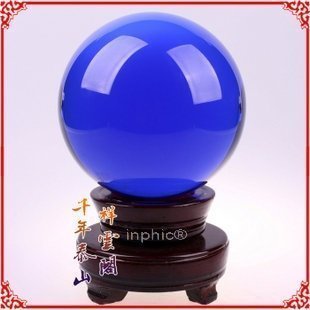 INPHIC-宗教 開光藍色水晶球藍水晶球助運旺財事業貴人家居工藝品擺件