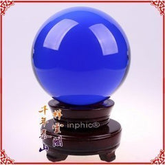INPHIC-宗教 開光藍色水晶球藍水晶球助運旺財事業貴人家居工藝品擺件