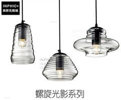 INPHIC-北歐現代酒吧餐廳燈吧臺復古玻璃個性咖啡廳單頭特色工業吊燈