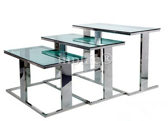 INPHIC-簡美自助餐桌移動餐台多功能餐台不鏽鋼鋼化玻璃台酒店用品