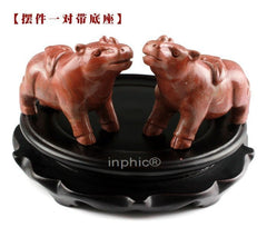 INPHIC-開運 開光靈犀納吉紅色擺件甲午馬年生肖屬蛇人綜合開運吉祥物正宗(一對帶底座)