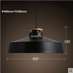 INPHIC-復古創意餐廳吊燈美式個性鐵藝咖啡廳火鍋店鍋蓋北歐木藝吧臺吊燈 16