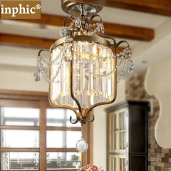 INPHIC-田園創意水晶吸頂燈具簡約美式鄉村走道陽臺樓梯餐廳客廳鐵藝燈飾