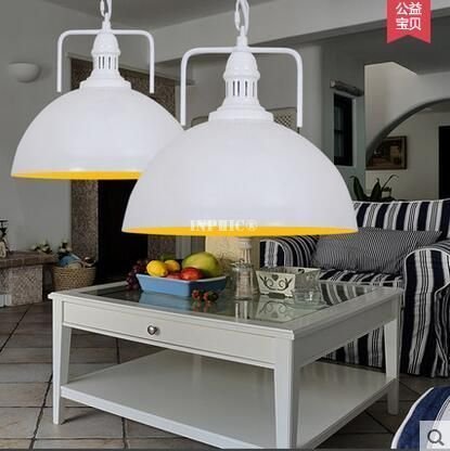 INPHIC-Loft復古工業風餐廳吧臺吊燈現代簡約倉庫陽臺飯廳鐵藝燈具  外內黃