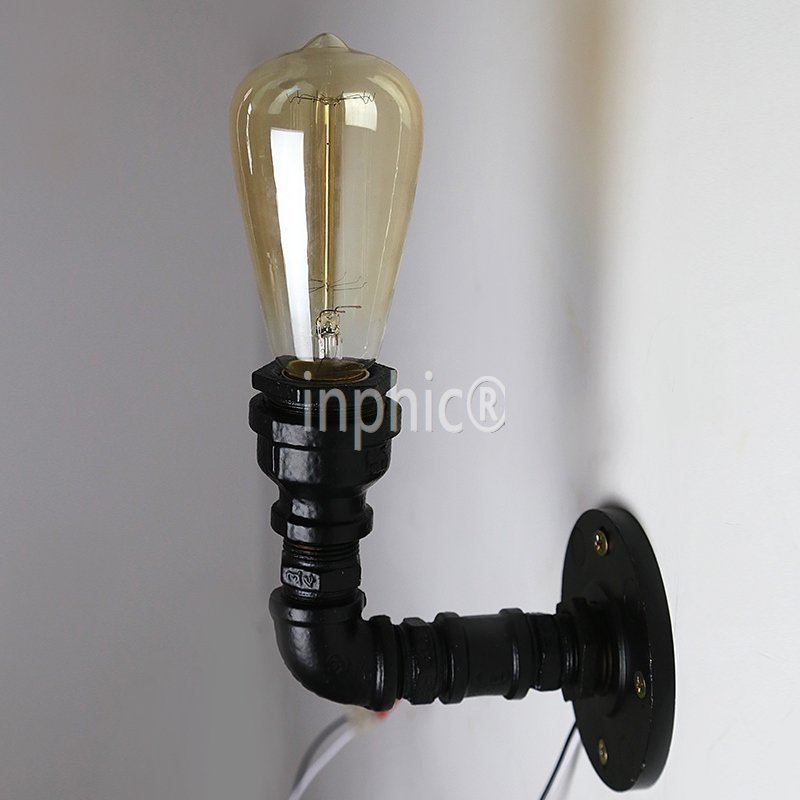 INPHIC-loft工業復古風 水管壁燈咖啡廳酒吧 愛迪生燈泡牆壁懷舊燈
