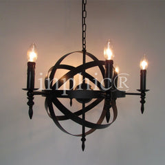 INPHIC-工業風復古羅藤堡吊燈現代餐廳燈鐵藝工程燈 吊燈 臥室燈 直徑55cm 6頭