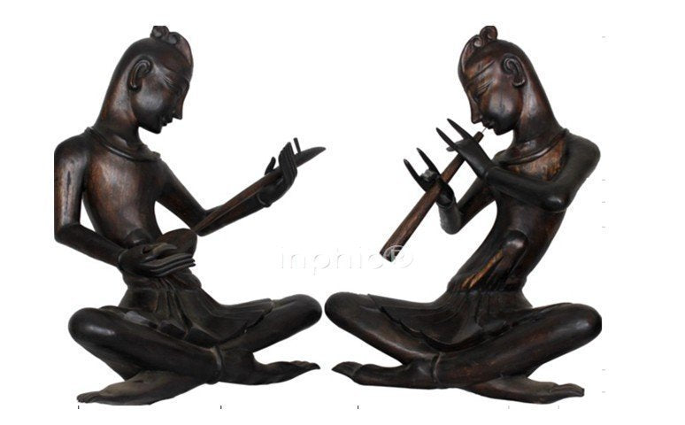 INPHIC-宗教 東南亞 家居飾品 泰國風格 泰式木雕 擺飾 工藝品 樂俑 吹鼓個