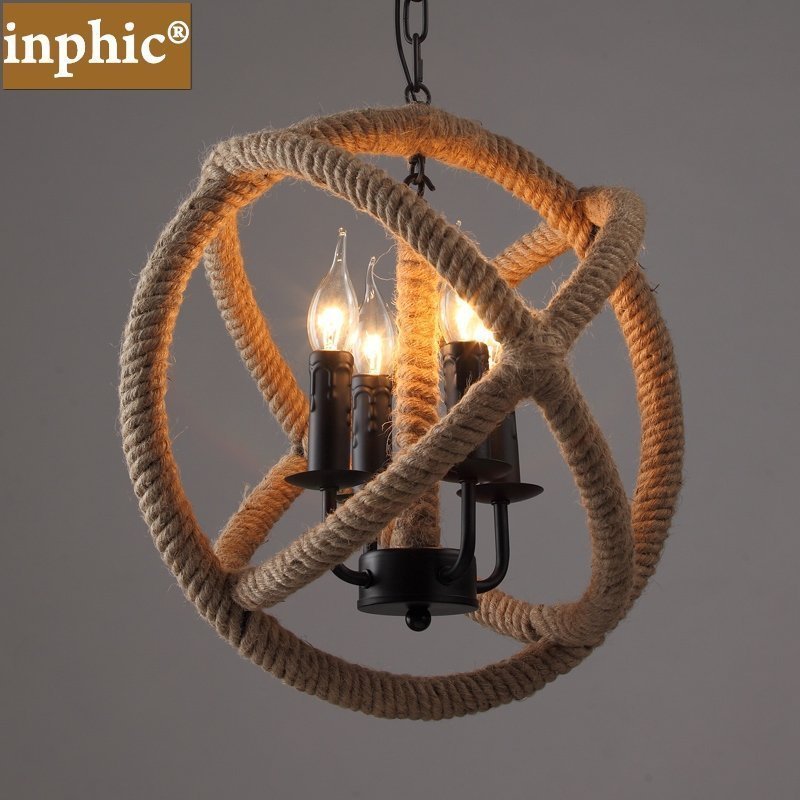 INPHIC-復古工業風酒吧吊燈餐廳創意個性藝術麻繩咖啡館吊燈吧臺美式燈具