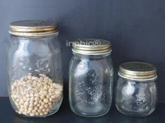 INPHIC-玻璃儲物瓶罐透明儲物罐密封罐玻璃乾果罐子奶粉罐玻璃瓶茶葉罐(5個)