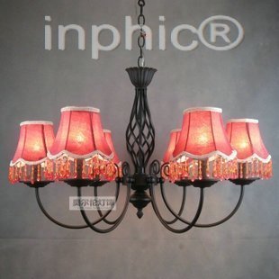 INPHIC-歐式吊燈 客廳吊燈 臥室吊燈 5頭布罩吊燈