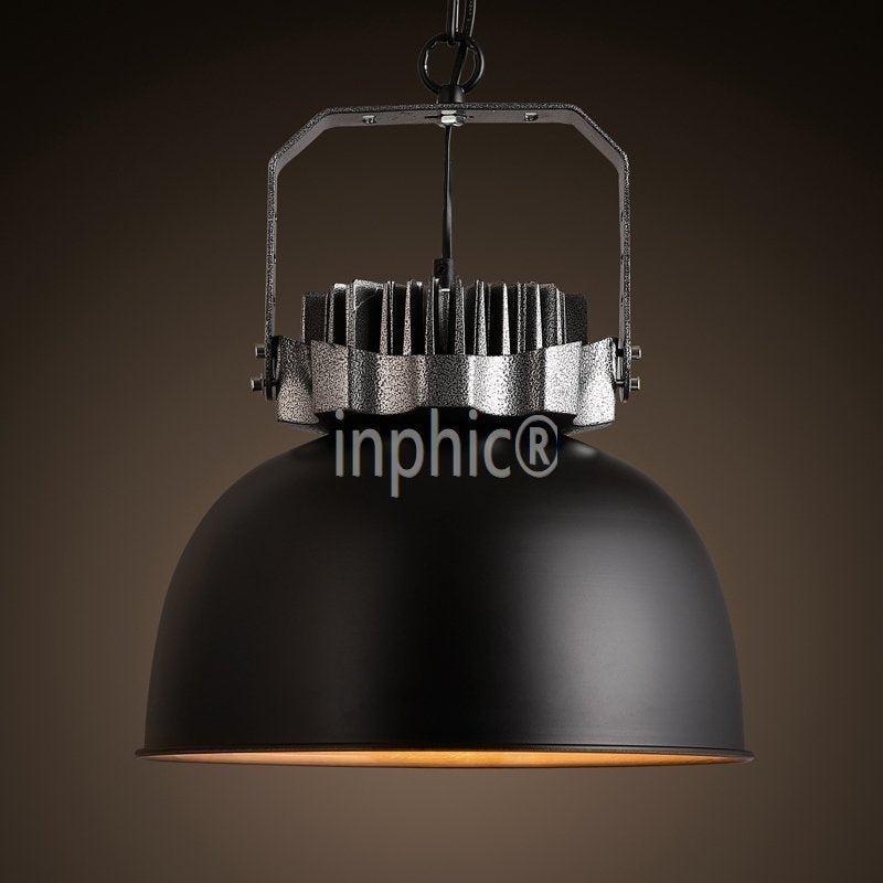 INPHIC-loft工業鐵藝酒吧咖啡館餐廳服裝店 簡約復古黑色單頭吊燈