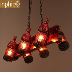 INPHIC-簡約創意彩色玻璃酒吧個性餐廳吧臺裝飾吊燈咖啡廳復古酒瓶吊燈