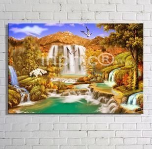 INPHIC-仙鶴 客廳現代無框掛裝飾畫油畫山水畫風景畫國畫