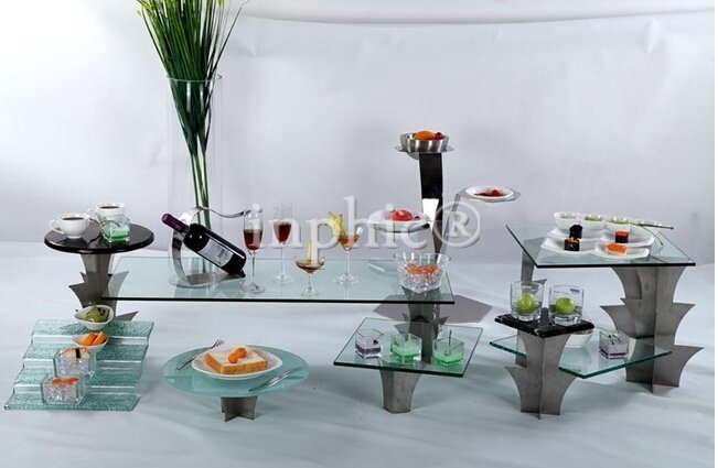 INPHIC-彩虹食品展示陳列架/西餐自助餐架/半圓不鏽鋼水果蛋糕甜點架