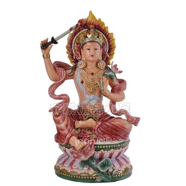 INPHIC-宗教 七彩藝術瓷　 工藝品居家擺飾擺飾精選陶瓷擺設文殊菩薩