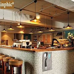 INPHIC-美式鄉村現代簡約吊燈 樂器臥室燈 酒吧餐廳吧臺燈具單頭三頭吊燈 A款黑色
