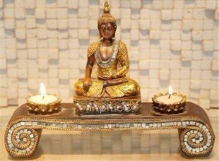 INPHIC-佛像 東南亞風格 泰式工藝品 擺飾 家居裝飾品 擺設 樹脂 坐佛燭臺