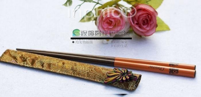 INPHIC-筷子店生肖卡通筷子猴筷餐具日本便攜木筷便攜筷 15雙組