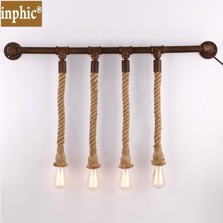 INPHIC-美式鄉村水管壁燈餐廳酒吧復古麻繩壁燈歐式創意水管麻繩壁燈