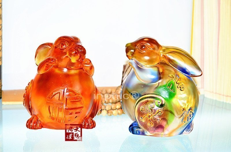 INPHIC-開運 琉璃開光擺件家庭平安吉祥飾品擺設大福兔新品推薦
