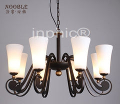 INPHIC-美式燈具鐵藝吊燈客廳燈八頭田園燈飾北歐燈樓梯燈別墅工程燈