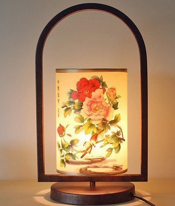 INPHIC-新中式復古手繪畫檯燈 書房燈 簡約古典臥室床頭燈 客廳燈具