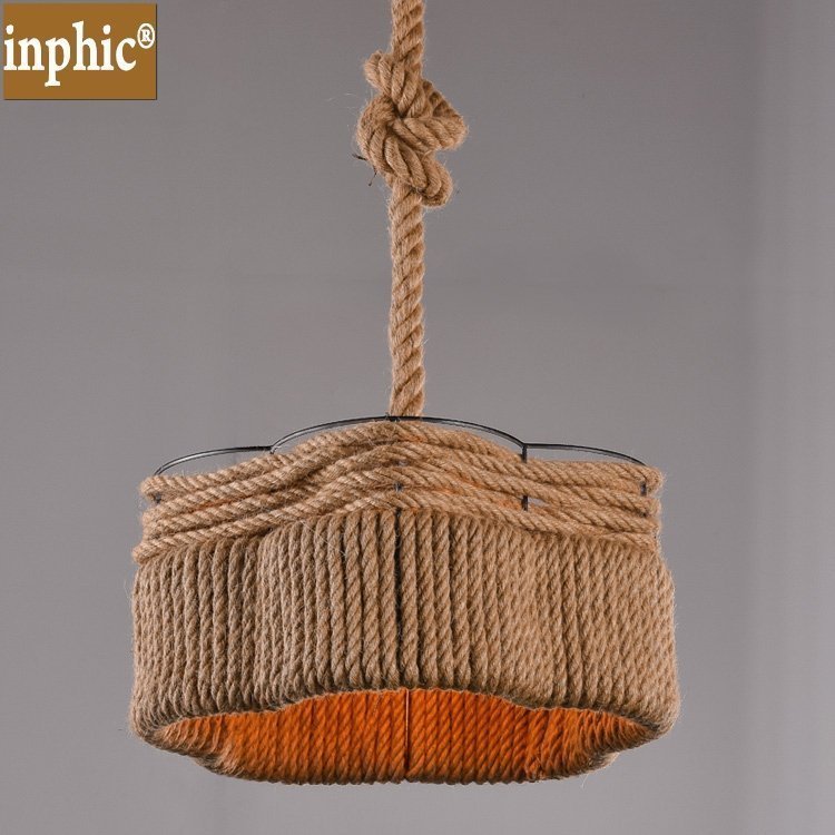 INPHIC-美式手工麻繩吊燈創意復古臥室書房餐廳咖啡廳酒吧臺服裝店燈