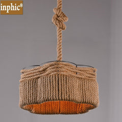 INPHIC-美式手工麻繩吊燈創意復古臥室書房餐廳咖啡廳酒吧臺服裝店燈
