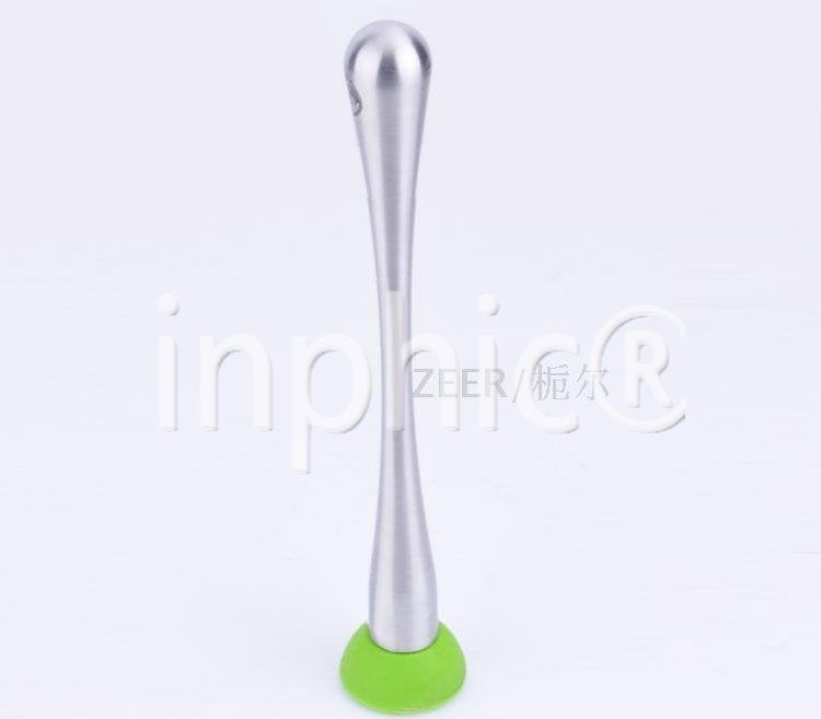 INPHIC-綠色頭莫吉托雞尾酒 細碾棒搗棒 不鏽鋼壓碎棍 壓碎棒調酒棒