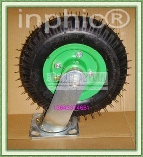 INPHIC-五金8吋加厚支架6層線2.50-4好膠質充氣輪耐磨靜音萬向輪