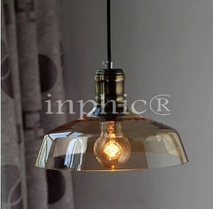 INPHIC-現代簡約餐廳吧臺美式鄉村走道樓梯咖啡店愛迪生燈泡單頭玻璃吊燈 單頭琥珀色