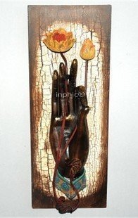 INPHIC-宗教 東南亞家居飾品 壁飾 招財 風水掛件蓮花 佛手禪 分左右