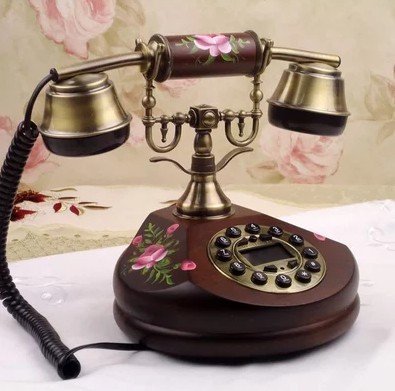 INPHIC-田園電話機仿舊電話機韓國純實木手繪話機歐式電話-ICCJ018104A
