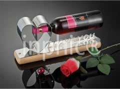 INPHIC-實木愛神酒架 創意不鏽鋼酒架 一箭穿心紅酒架 葡萄酒架 情侶酒架